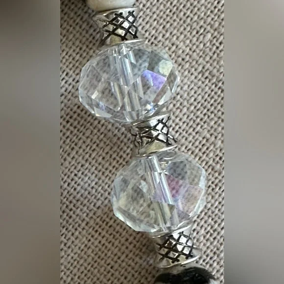 22-1/2 inch Wavy Tibetan Agate Faceted bead necklace NWOT - Picture 9 of 15